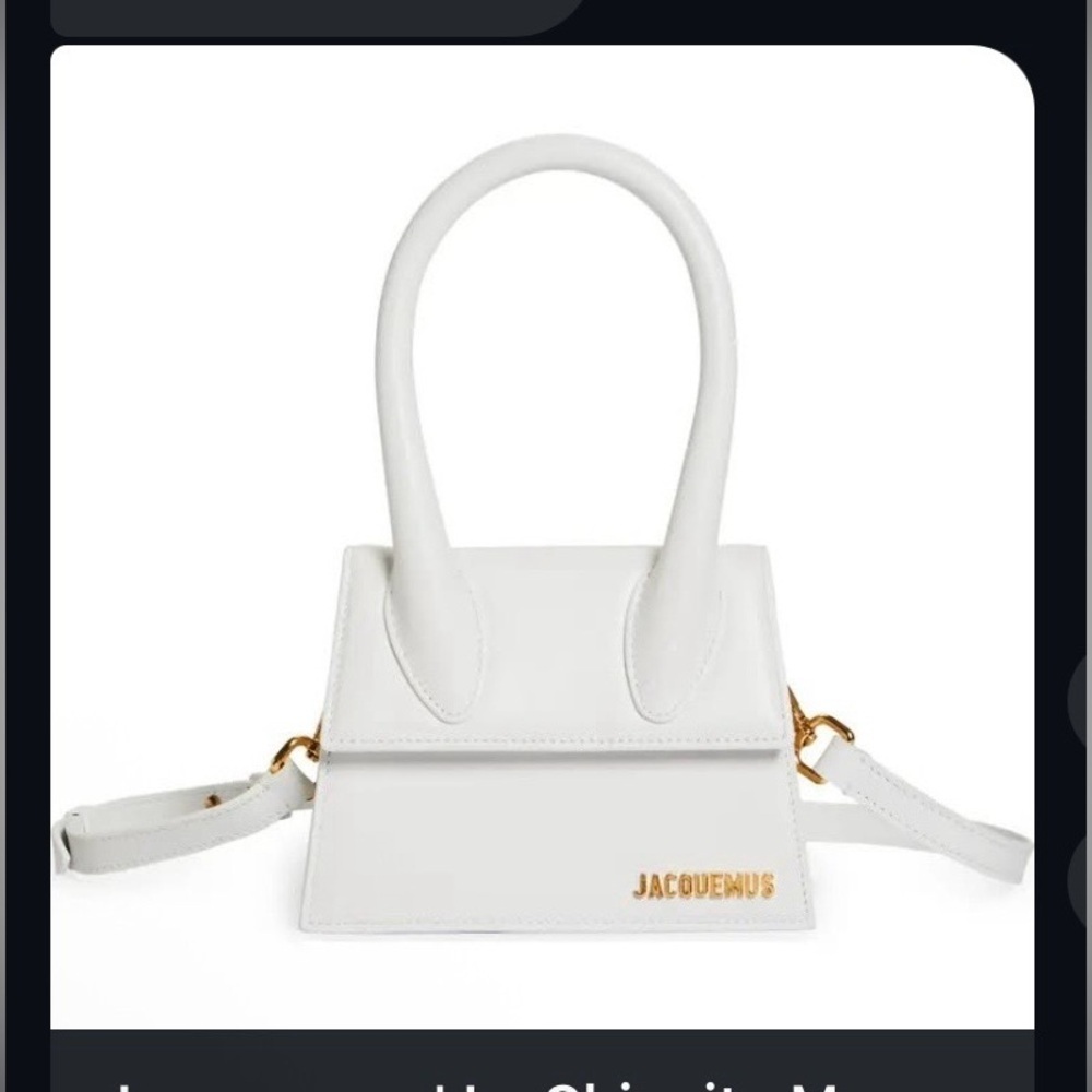 Jacquemus White Mini Bag with Gold Logo
